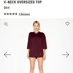 NWT SKIMS Nike V-Neck Oversized Top - Currant